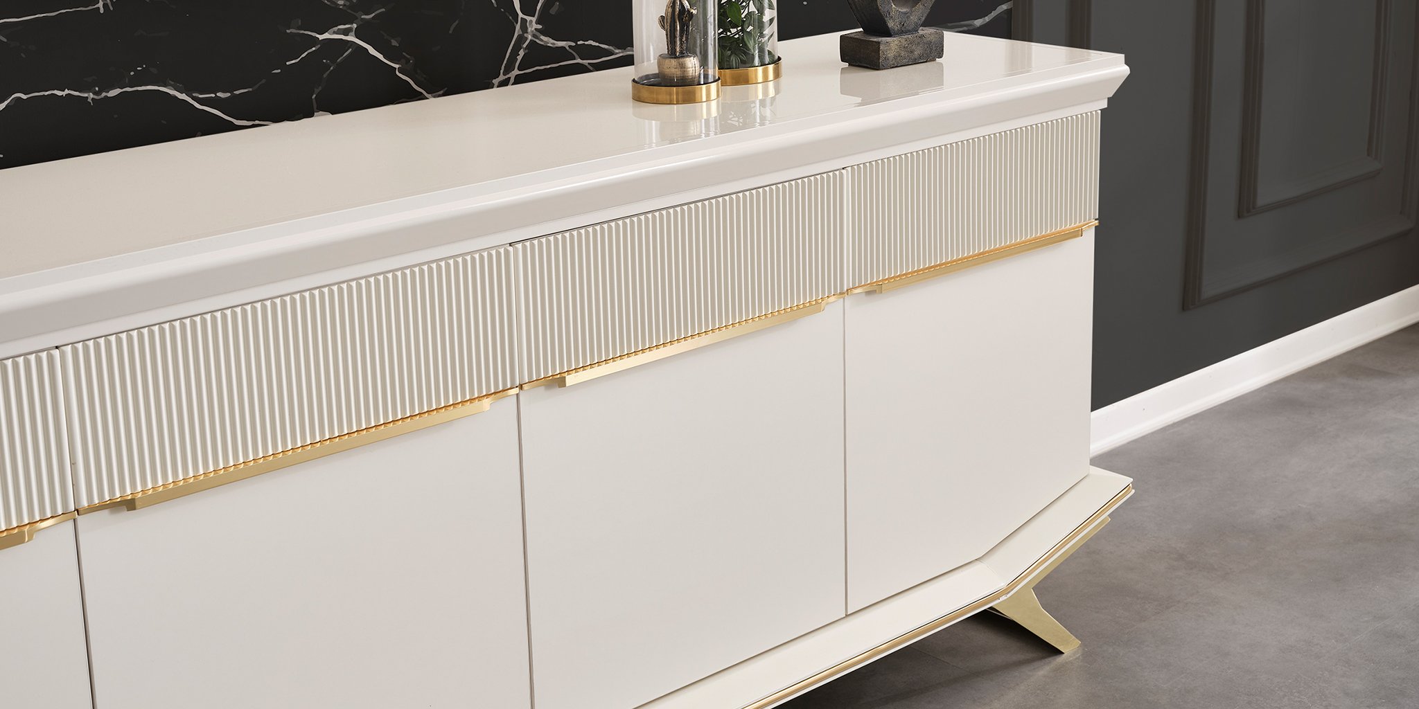 Asos Gold Yemek Odası Takımı